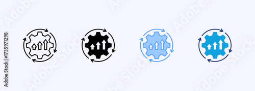 Continuous Improvement Icon Set Multiple Style Collection