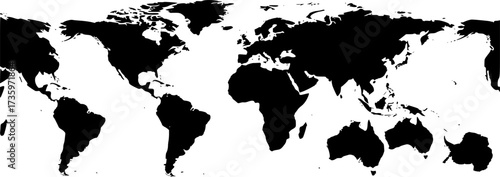 World continent silhouettes collection for maps and infographics