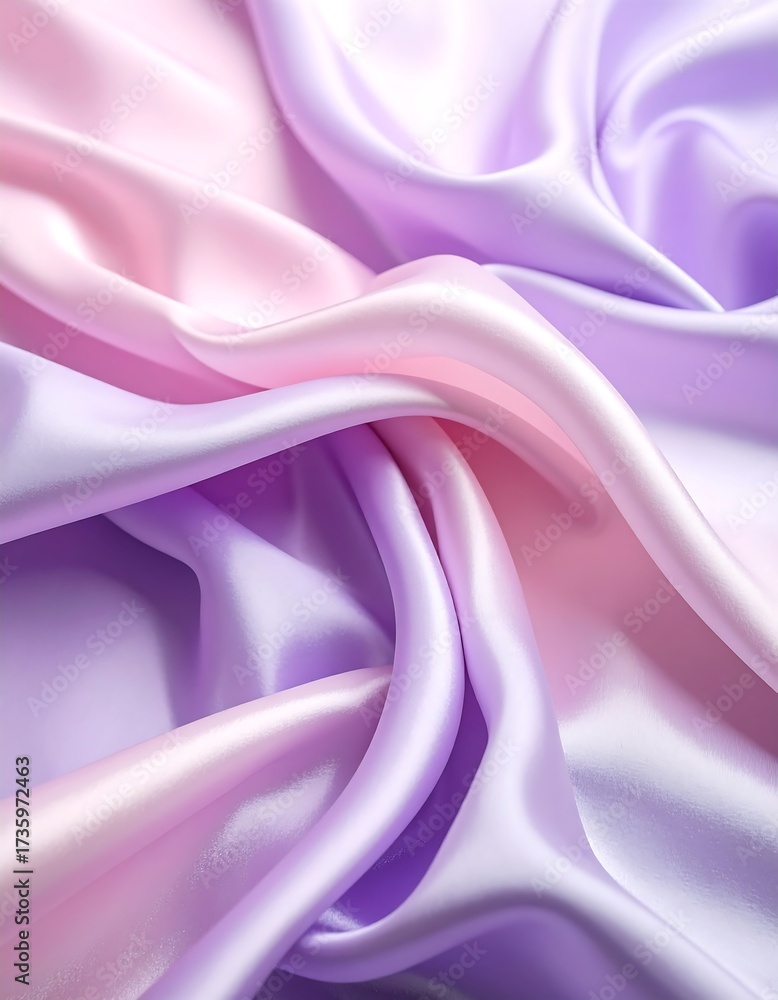 Fototapeta premium Smooth, flowing silk fabric in shades of pink and purple