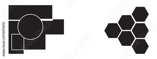 Creative Photo Collage Vector Template for Portfolio and Scrapbook Layouts