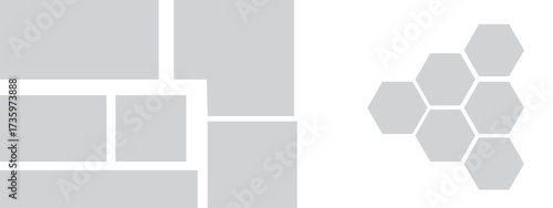 Creative Photo Collage Vector Template for Portfolio and Scrapbook Layouts