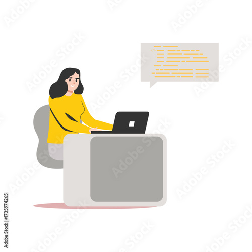 Remote Work Vector Illustration Which can easily edit or modify