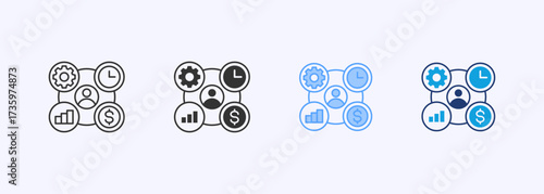 Project Management Icon Set Multiple Style Collection