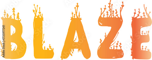 Blaze Text Logo with Flame Design | Fiery Typography for Branding, Heat, and Intensity Concepts