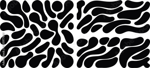 Organic abstraction in black and white reflecting fluid fluidity and minimalist beauty creating visual harmony.