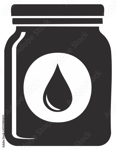 Sealed Jar with a water drop, canning concept, preservation, vector illustration