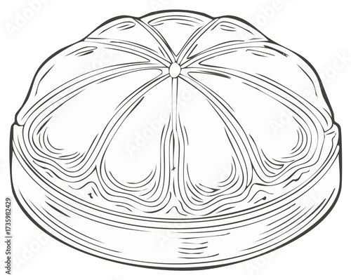 Vintage Cap Illustration Detail, Hand Drawn Style