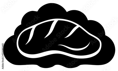 Stylized loaf of bread icon with score marks and wavy outline