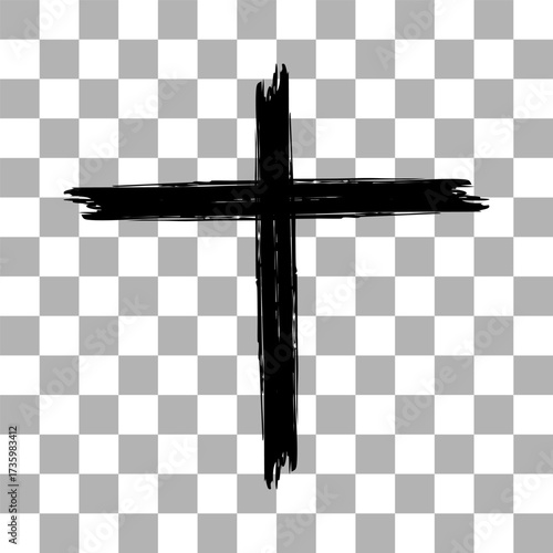 Textured Religion Cross . Christian cross . Vector