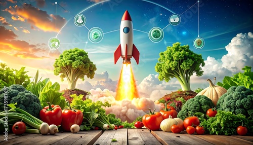 Rocket Launching from a Garden - Sustainable Technology and Fresh Produce.