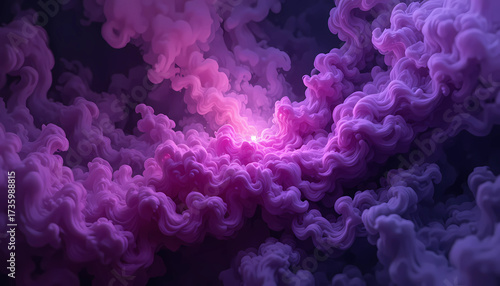 A mesmerizing display of purple and pink smoke swirling and blending together in a captivating abstract design
