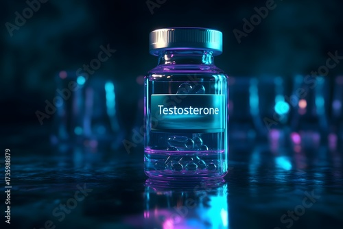 Testosterone Vial with Glowing Label