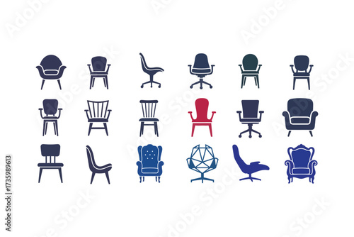 Diverse collection of chairs office armchairs dining and accent styles