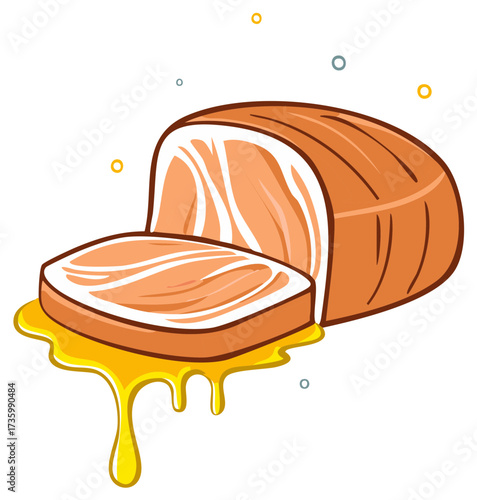 Fresh Salmon Cut Steak With Dripping Sauce