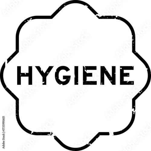 Grunge black hygiene word rubber seal stamp on white background