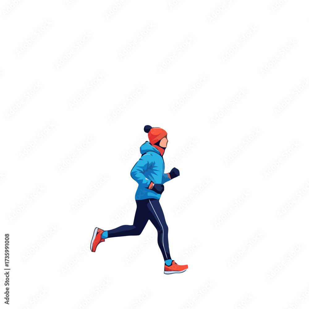 Obraz premium Person running in winter clothing