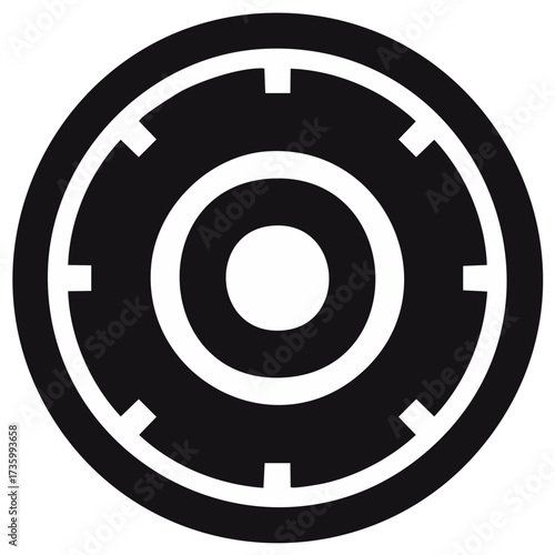 Stylized Target with Concentric Circles and Notches