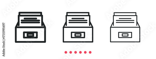 Archive icon. Thin line icon vector