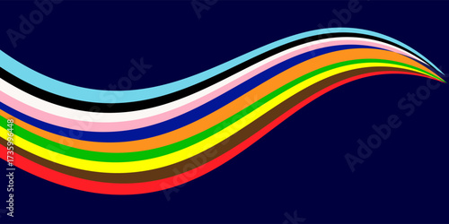 Happy Pride Month Banner. Pride Banner with LGBTQ+ Flag Background