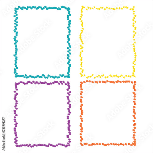 Set of page frames and borders vector shape