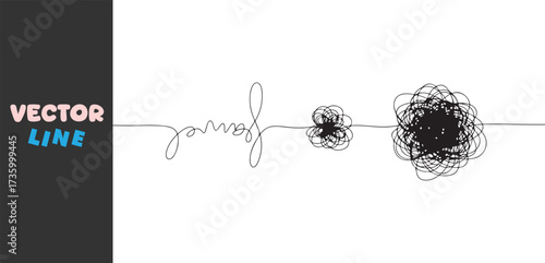 Abstract line drawing representing a journey from clarity to chaos
