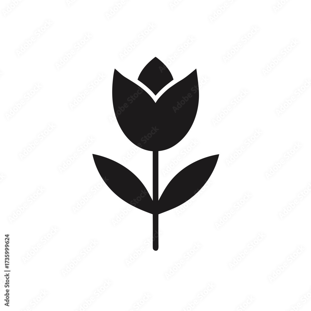 Obraz premium Simple vector tulip icon elegant floral illustration scalable graphic design element