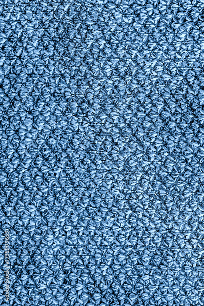 Fototapeta premium A blue flower pattern fabric material macro closeup