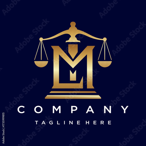 Luxury Letter LM Law Firm Logo