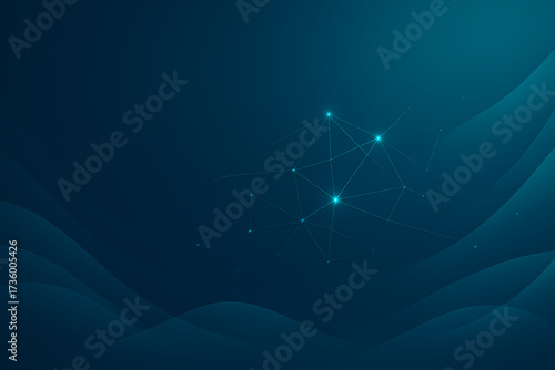 Modern Business Analytics Background with Polygon Mesh and Gradient Waves