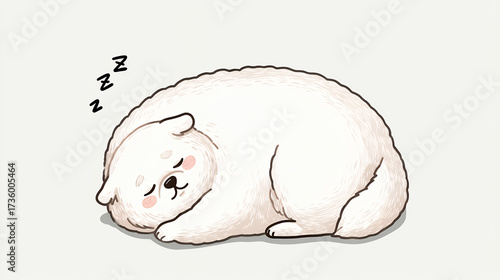 Cute polar bear sleeping cartoon
