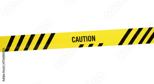 Caution Tape Warning: A vibrant yellow caution tape, emblazoned with the stark message CAUTION, stretches across, creating an immediate sense of foreboding and anticipation.