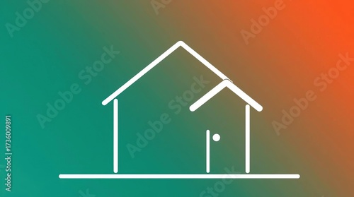 Simple House Outline Graphic.