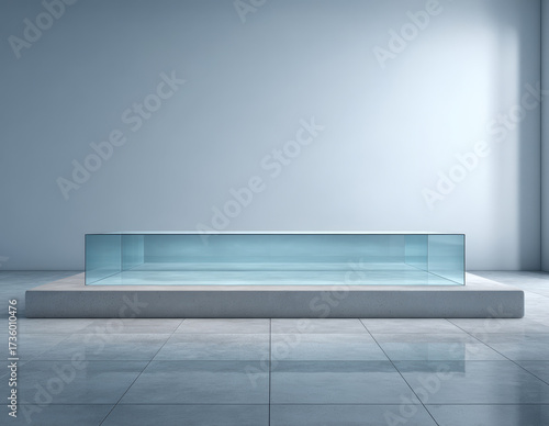 Empty Product Podium - Transparent Glass Podium
