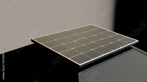 Solar Panel on Dark Surface.