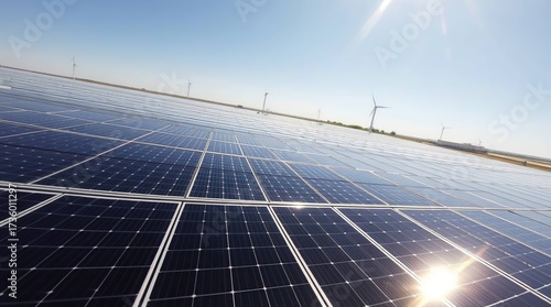 Solar Panel Farm Wide Shot.