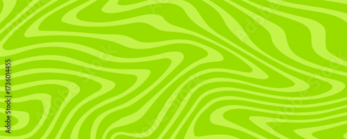 Abstract green background with hypnotic wavy lines pattern. Fresh and natural background