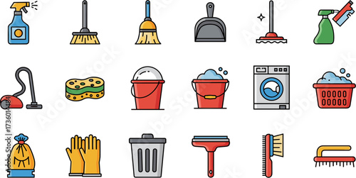 Flat Line Cleaning Tools Equipment for Housework and Domestic Hygiene