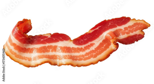 Принти на полотні Isolated slice of crispy streaky fried bacon ready for a breakfast or meal prepa