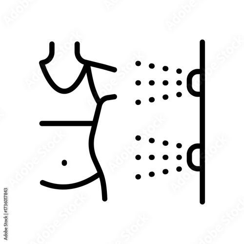 Hydro massage outline icon. Body care, personal hygiene. Spa bathtub. Spa exercise. Simple symbol isolated on white background.