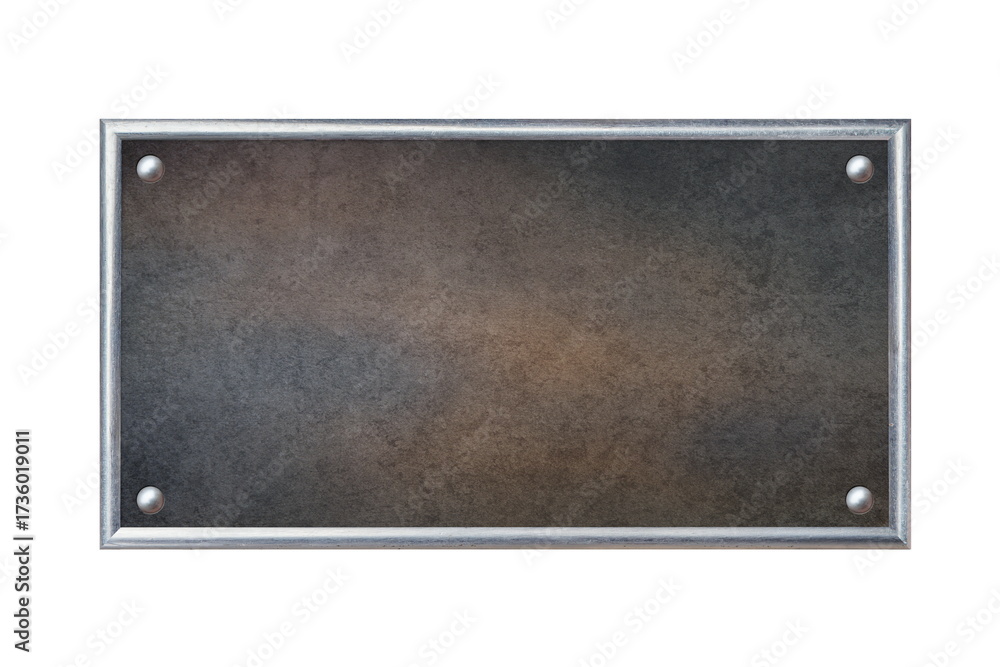 Fototapeta premium metal frame with grunge texture inssde isolated on white