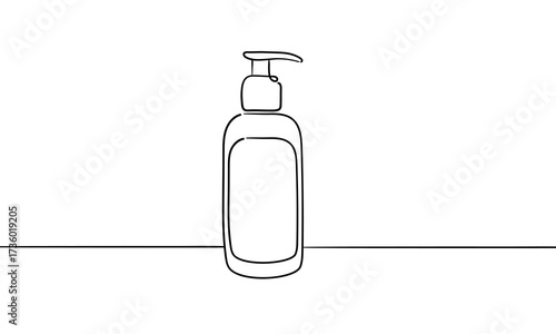 Skincare cosmetics set, a tube of face and body cream in line art style on white background. Wrapping paper cosmetic background. Vector illustration	