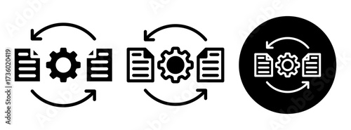 Data Transformation Icon Collection Glyph & Mixed Style