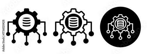 Database Development Icon Collection Glyph & Mixed Style
