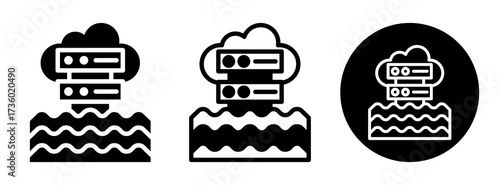 Data Lake Icon Collection Glyph & Mixed Style