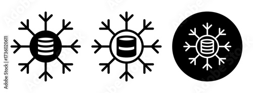 Snowflake Schema Icon Collection Glyph & Mixed Style