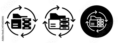 Data Lifecycle Icon Collection Glyph & Mixed Style