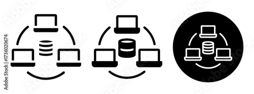 Data Sharing Icon Collection Glyph & Mixed Style