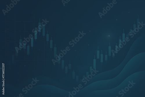 Corporate Finance and Banking with Futuristic Candlestick Infographic
