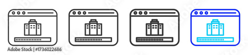 Company Dashboard icon set in creative outline style for corporate use and business operations with multiple thickness variations and scalable vector formats included