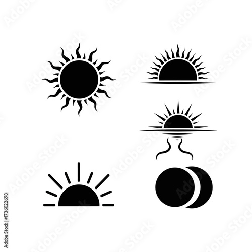 A collection of four black glyph icons representing business concepts like leadership, goal achievement, public speaking, and communication.
